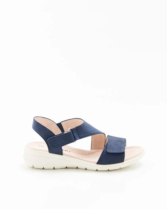 Sandales compensées aspect nubuck