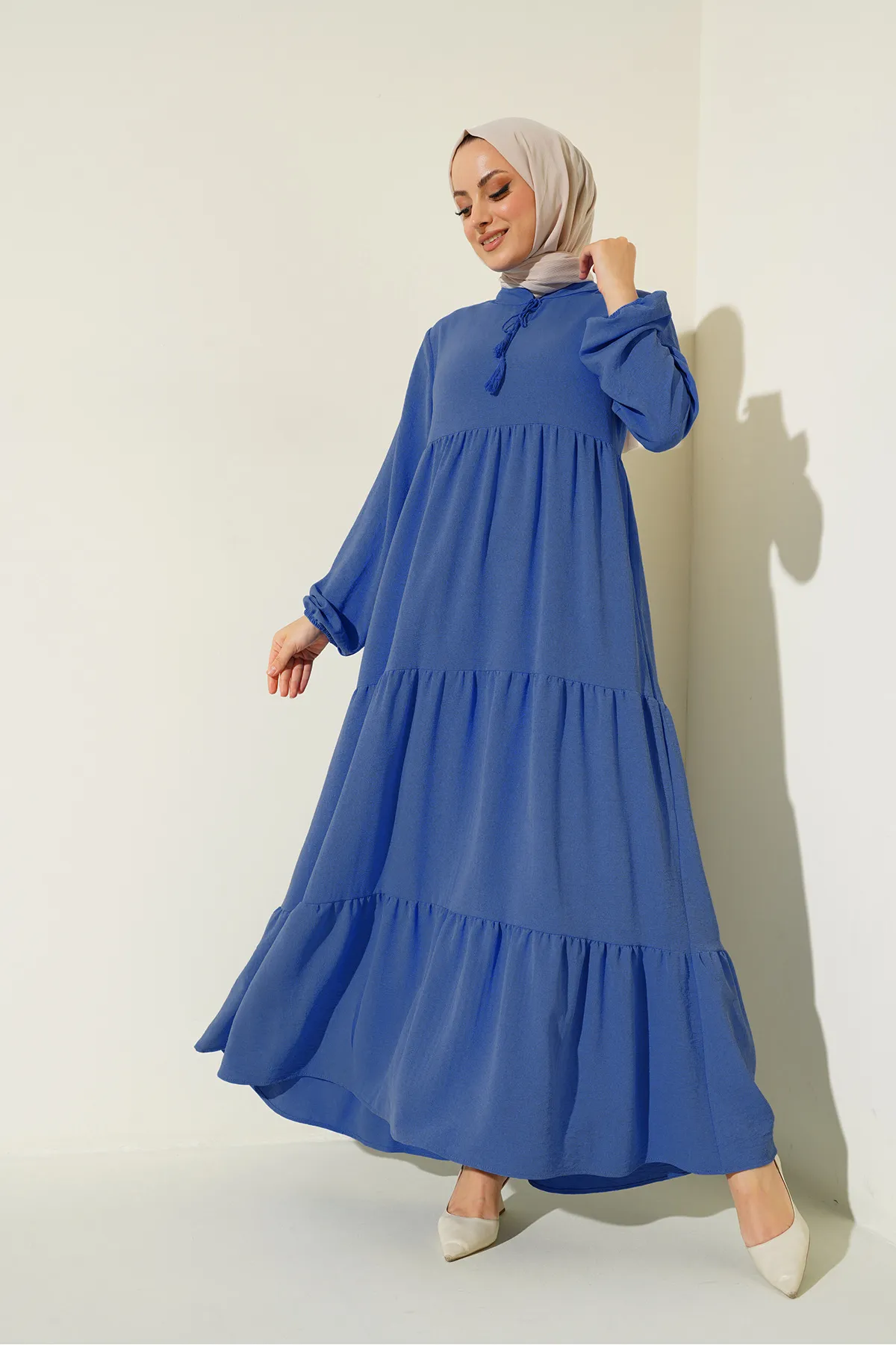 Bigdart  1627 Hijab-Kleid mit Kragen und Schnürung - C.Saks