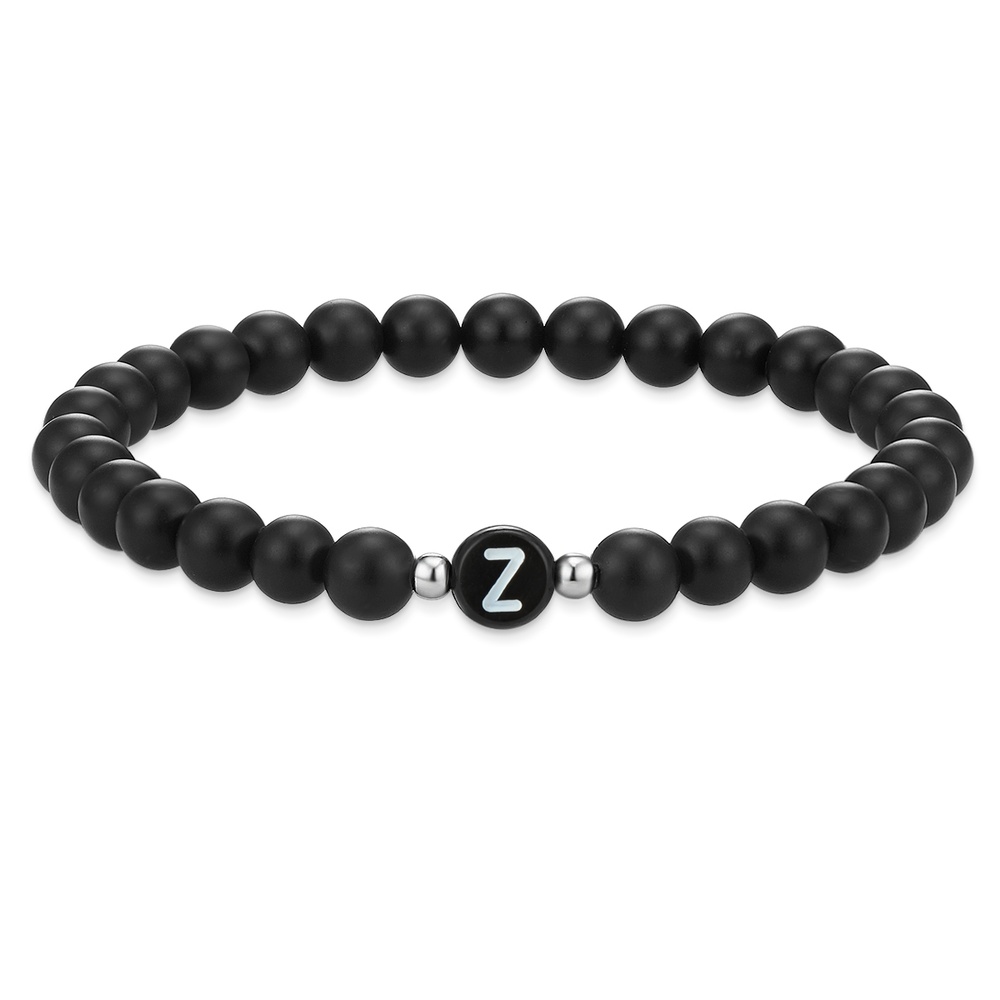 EASTSIDE Bracelet en pierres précieuses Lettres Agate en Noir Bracelet