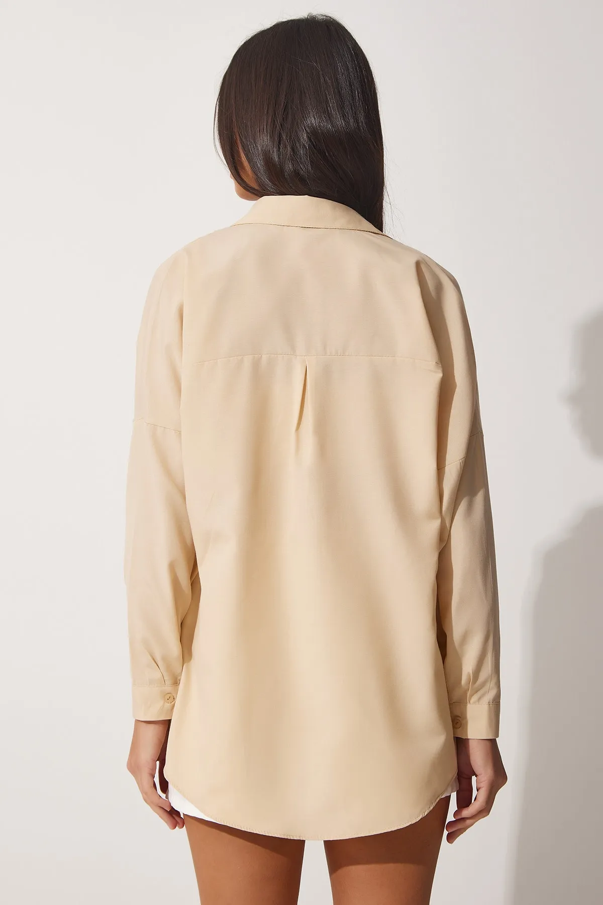 Happiness İstanbul  Hemd - Beige - Oversized