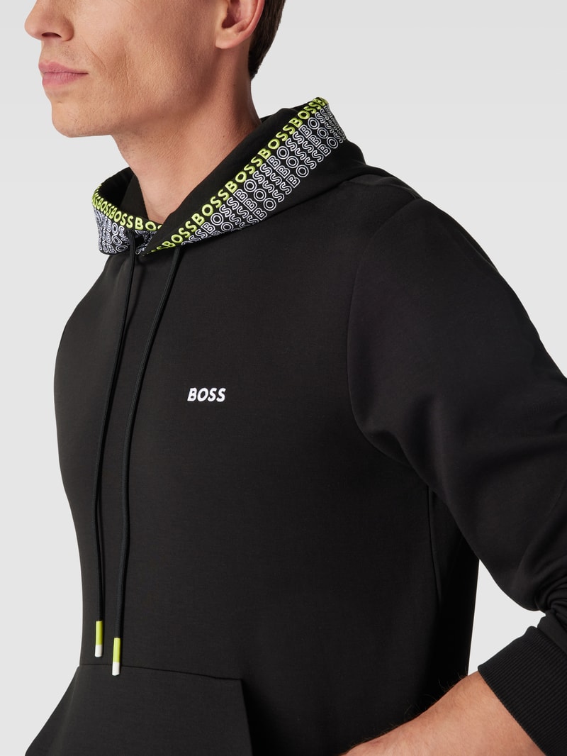 Hoodie mit Logo-Stitching Modell 'Soody' in schwarz