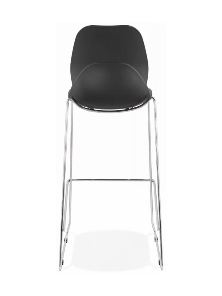 KADIMA DESIGN Barhocker mit Verchromtem Metallgestell und Kunststoffsitz in Schwarz-Silber günstig kaufen onesize