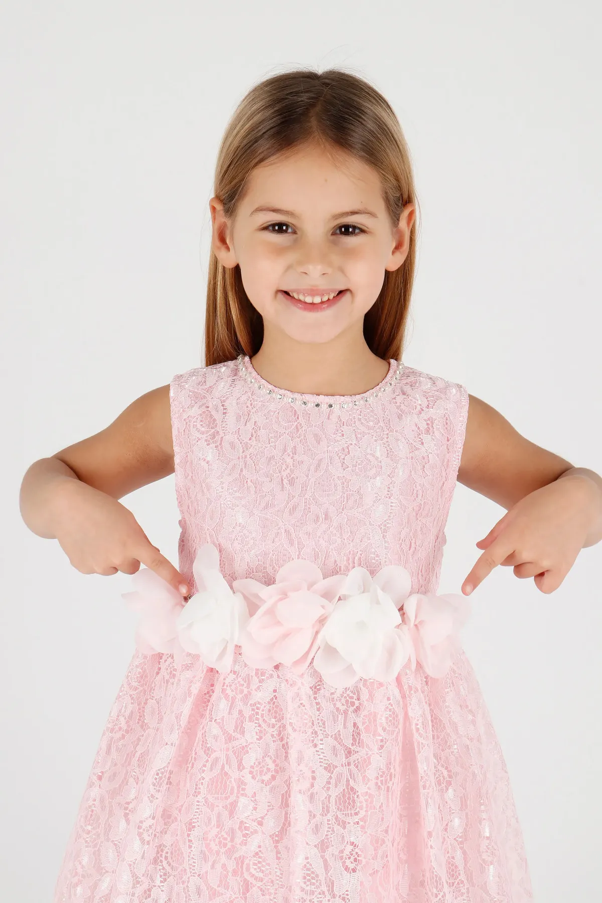 AHENGİM  Mädchen-Abendkleid mit Spitze, Ak2208