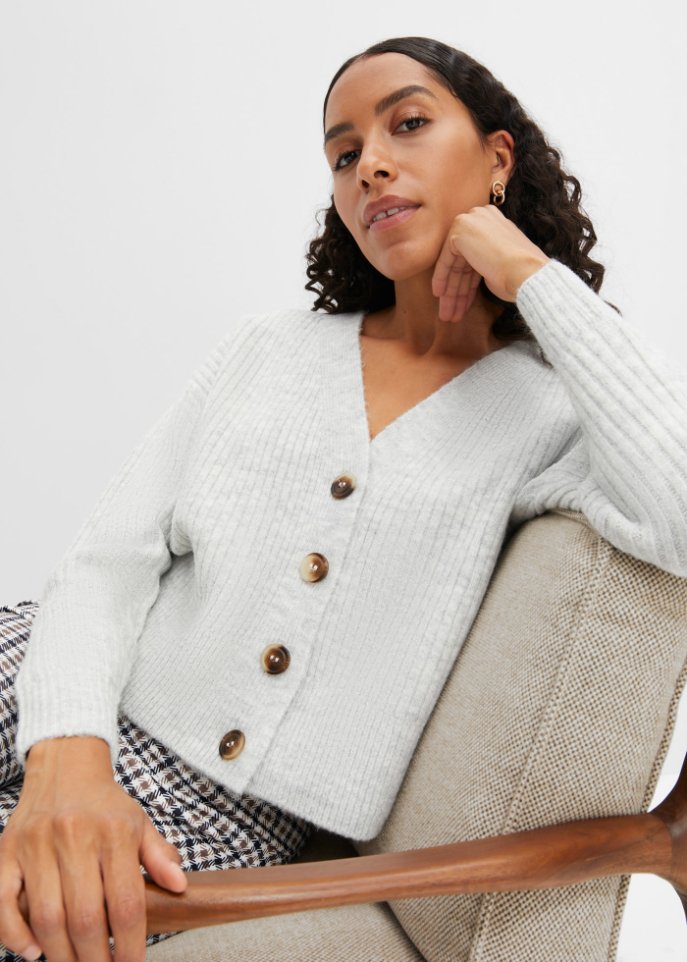 Strickjacke mit Hairyknit
