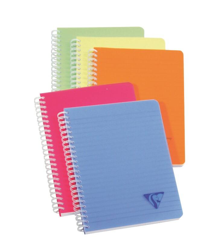 Clairefontaine Linicolor Notizbuch DIN A5 Liniert Spiralbindung PP (Polypropylen) Farbig sortiert 180 Seiten 90 Blatt