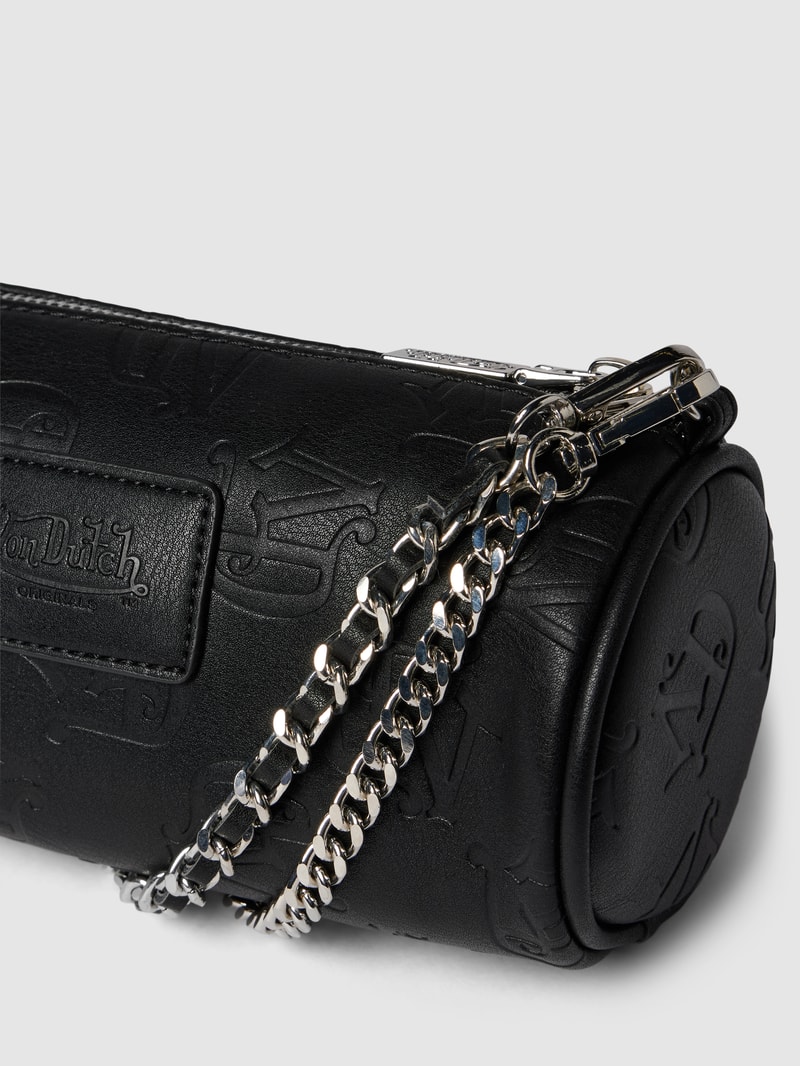 Handtasche mit Label-Patch Modell 'LESLY' in schwarz
