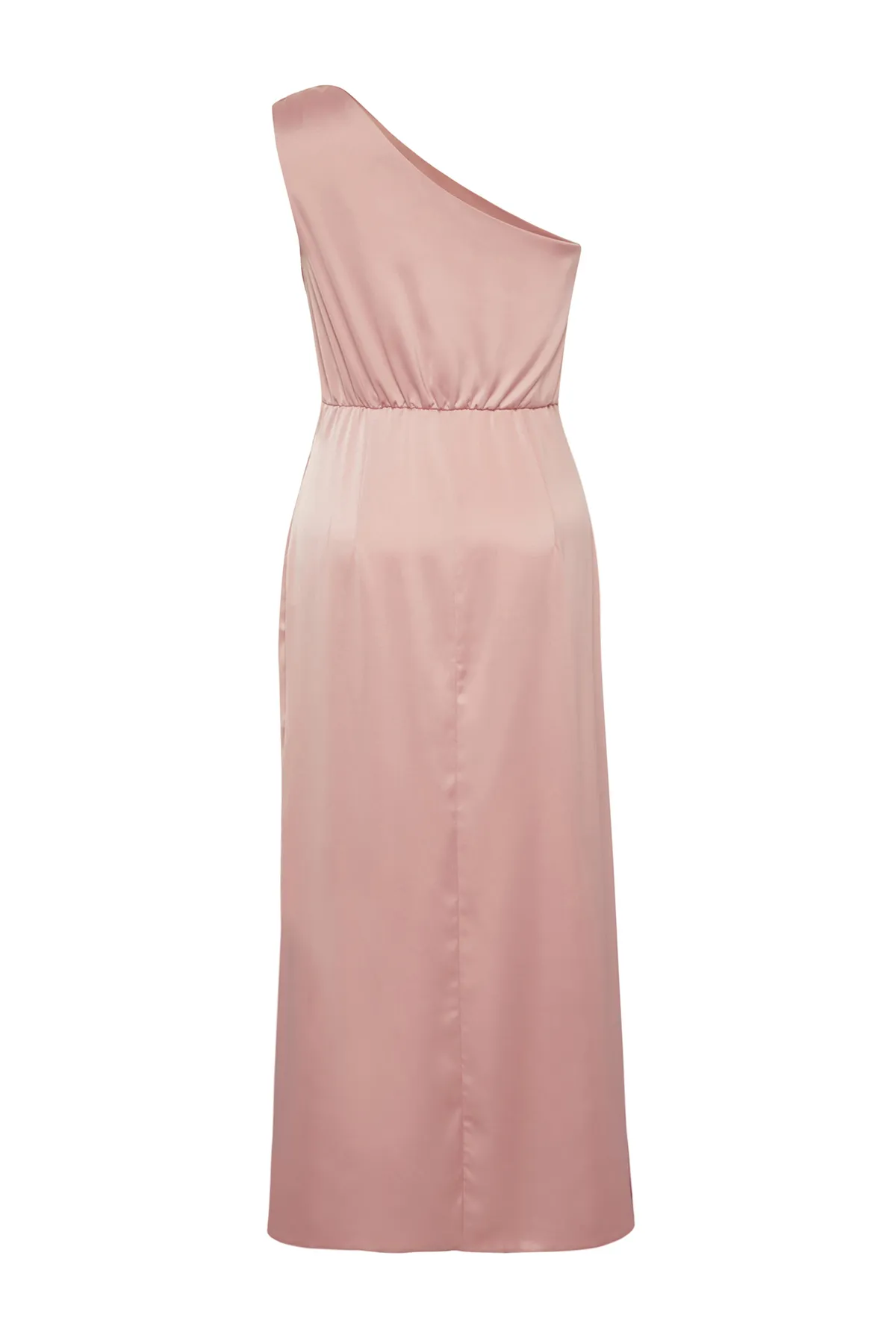 Trendyol Curve  Rosa gewebtes Satinkleid TBBSS24AH00113