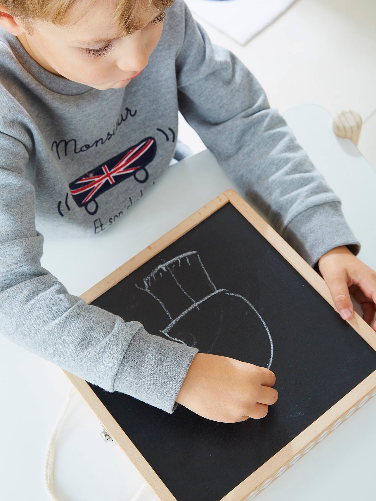Vertbaudet Kinder Spielbox mit Magnet-Klötzen, Holz FSC - mehrfarbig