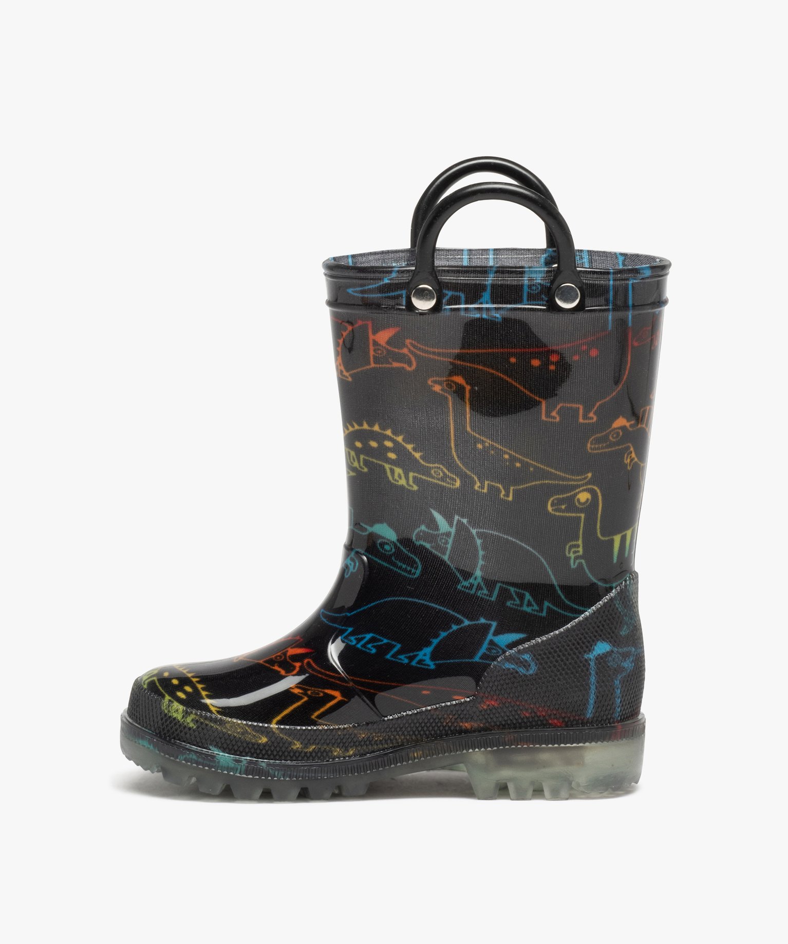 Bottes de pluie Garçon à motifs dinosaures avec anses noir | GEMO