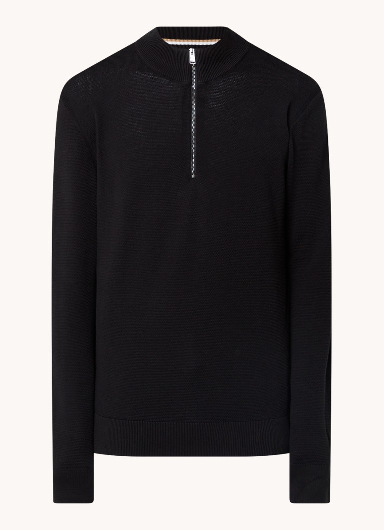 HUGO BOSS Ebrando fine knit half zip sweater
