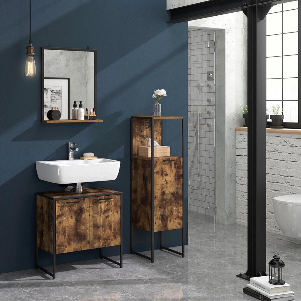 Vicco Badmöbel-Set Loft-Badezimmerset FYRK Vintage Set 6, (3-er Set, 3-St., 3-er Set)