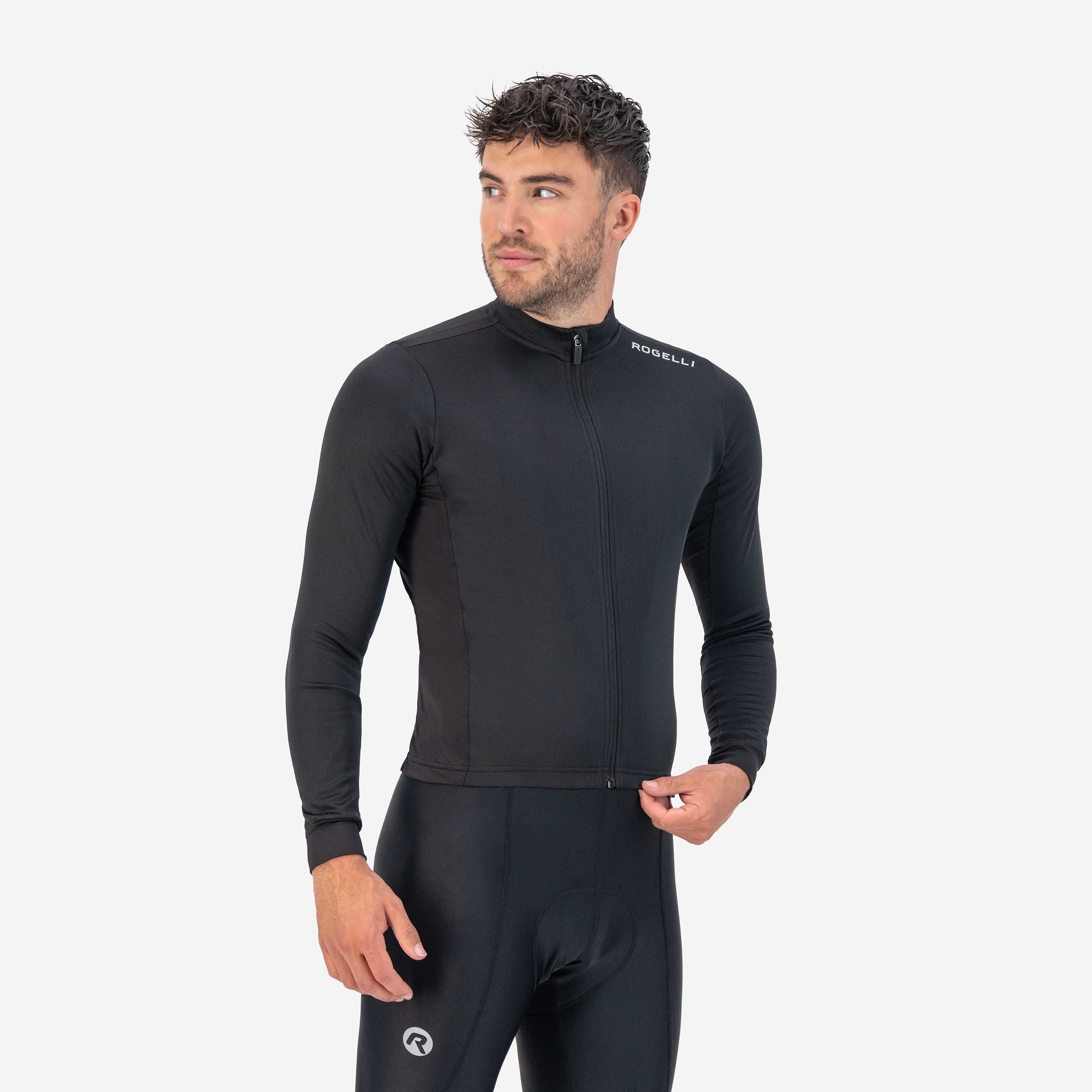 Rogelli Core Black Herren Langarm-Radtrikot