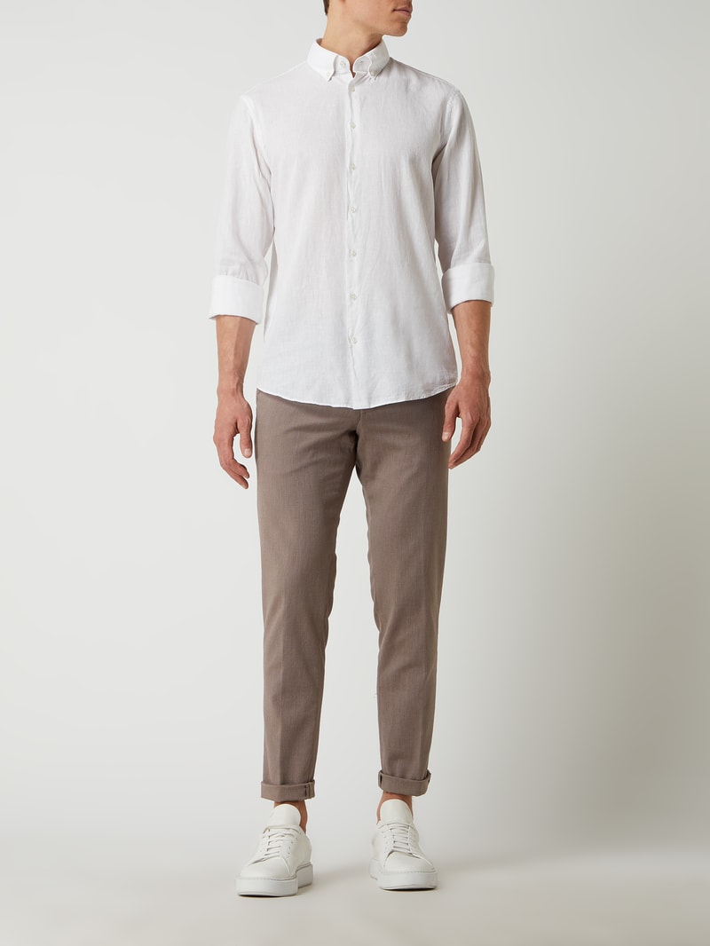 Slim Fit Stoffhose mit Stretch-Anteil Modell 'CiBrody' in hellbraun