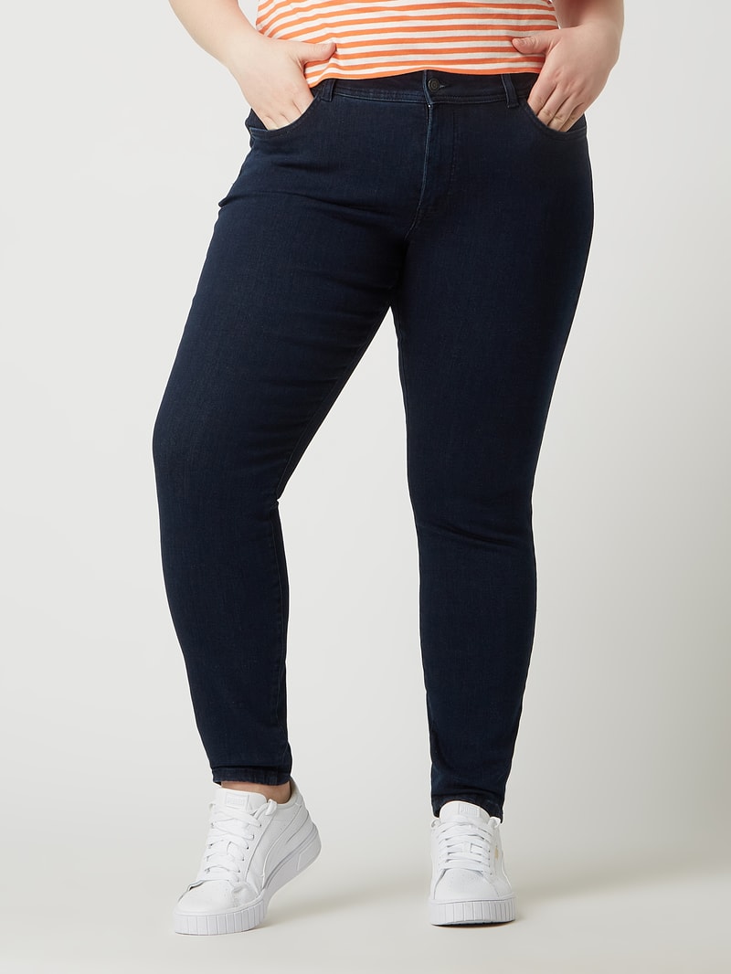 Skinny Fit PLUS SIZE Jeans mit Stretch-Anteil in dunkelblau
