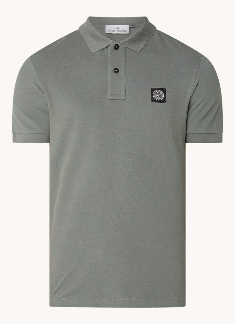 Πόλο μπλουζάκι Stone Island 2SC17 στενής εφαρμογής από βαμβακερό πικέ με λογότυπο