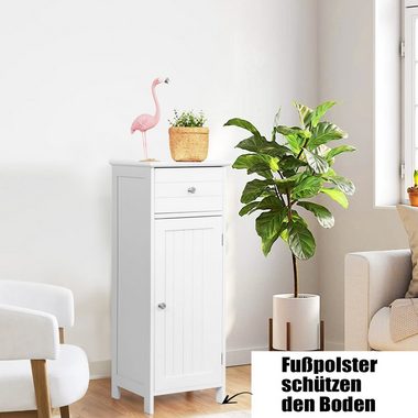 COSTWAY Badkommode, mit verstellbarem Einlegeboden, kippschutz, 35x30x87,5cm