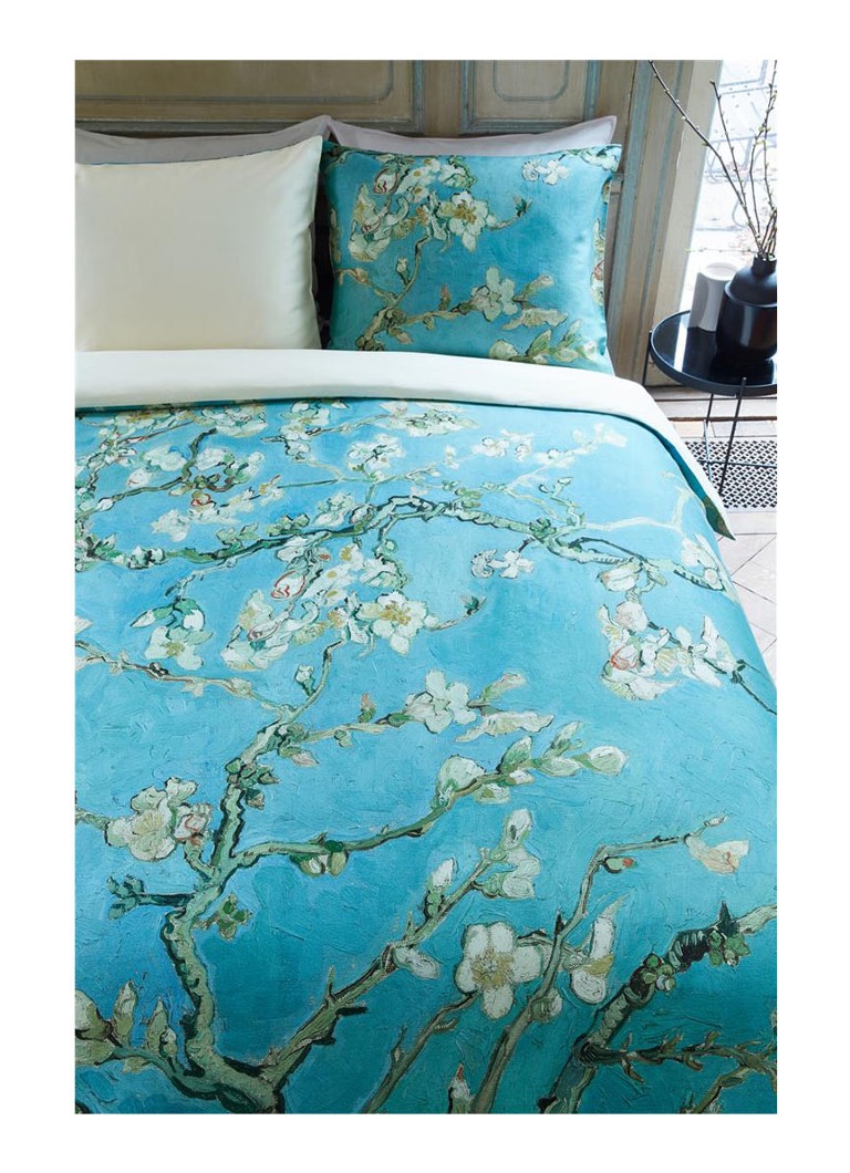 Parure de lit en satin de coton motif amandier du musée Van Gogh - comprenant les taies d'oreiller