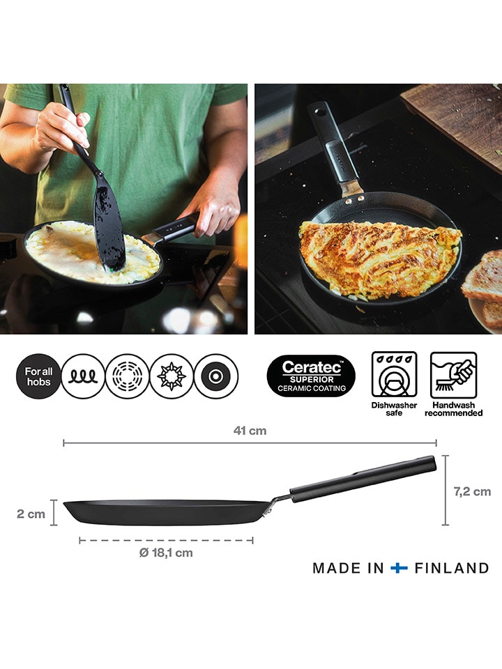 Fiskars Omlettepfanne ''Hard Face'' in Schwarz - Ø 22 cm günstig kaufen onesize