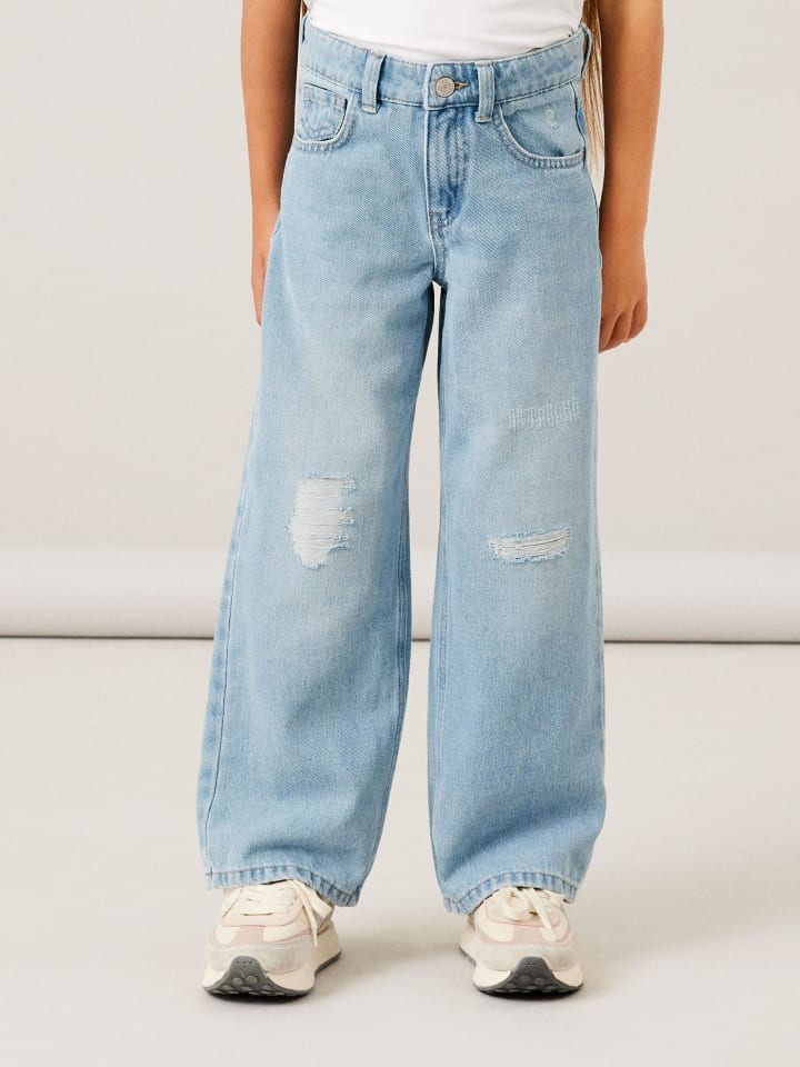 name it Wide Leg Jeanshose in light blue denim günstig kaufen