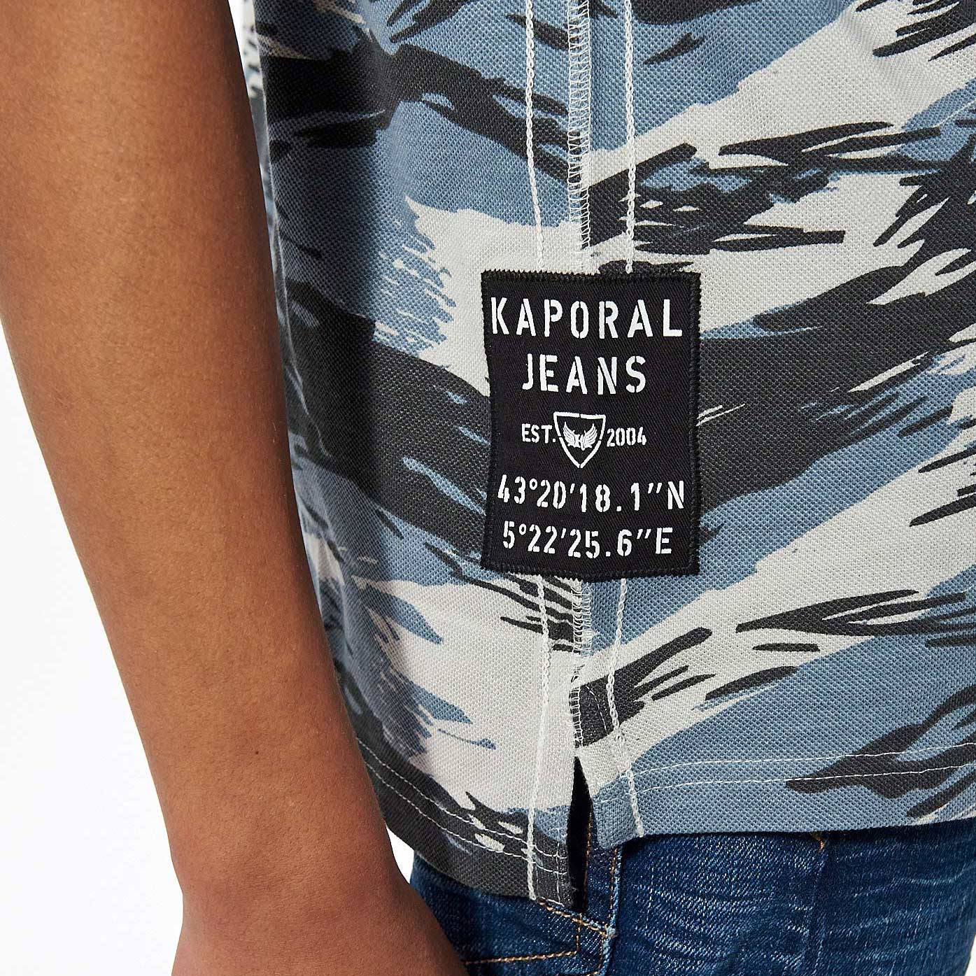 MAYER  Polo camouflage bleu Homme en 100% coton