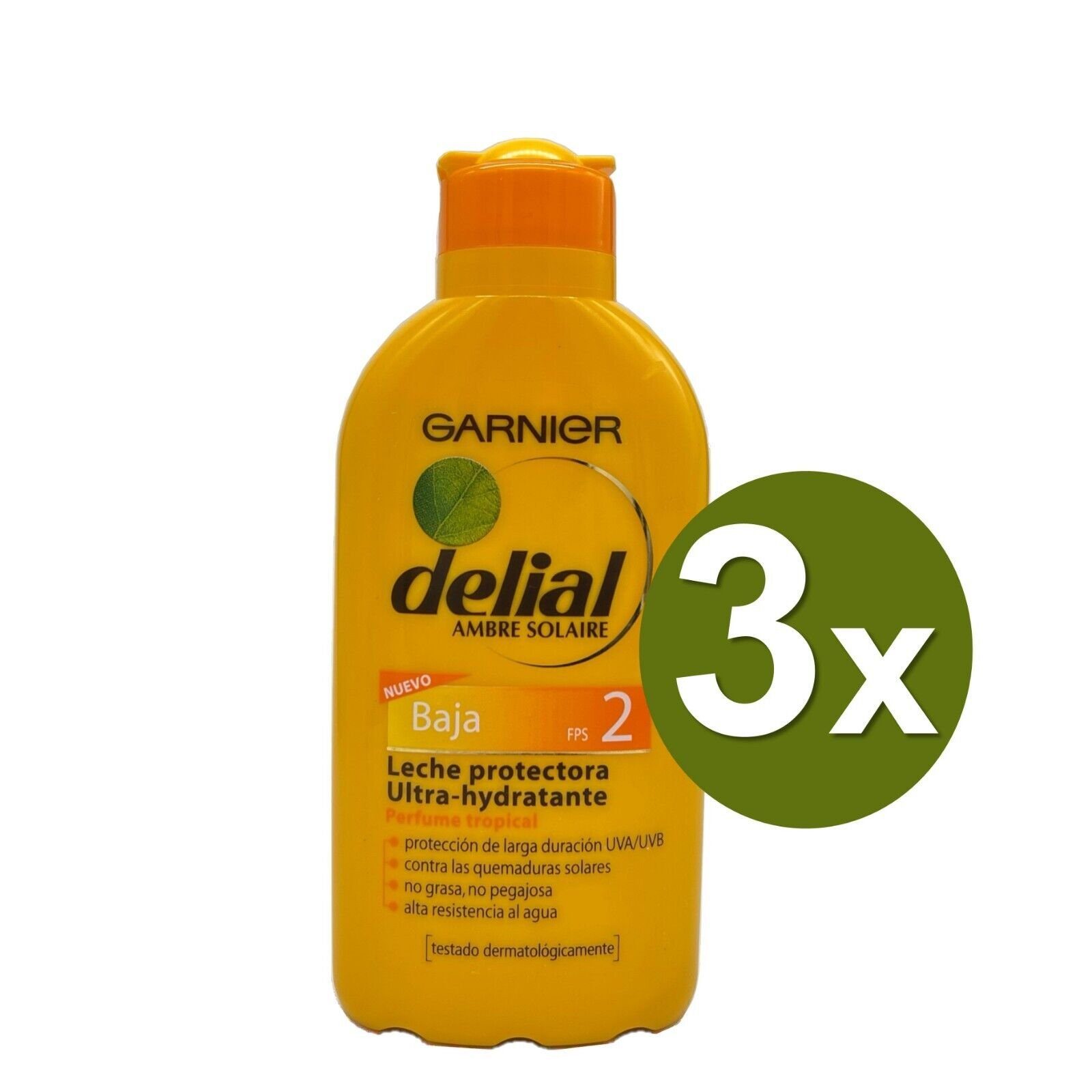 GARNIER Sonnenschutzcreme Garnier delial Sonnencreme 3x 200ml Creme Sonnen Schutz, Milch Schutz vor Sonnenbrand nicht fettend und nicht klebend, Garnier Delial 3er Set, FPS 20 Schutz, 3-tlg., Mittlerer Schutz für helle Haut Creme zieht schnell ein So