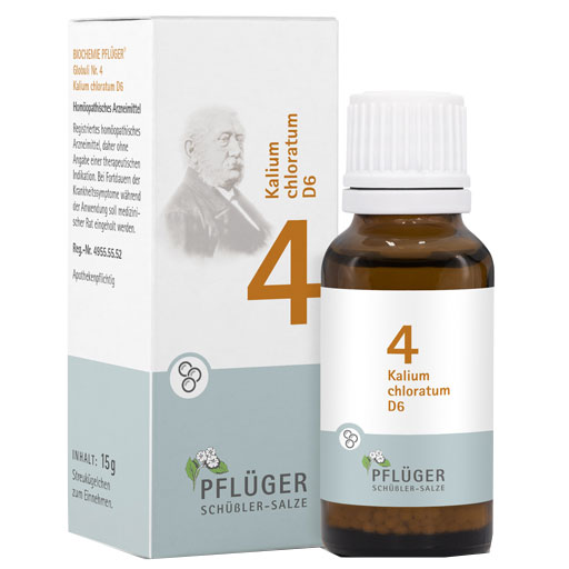 BIOCHEMIE Pflüger 4 Kalium chloratum D 6 Globuli  15 g  Globuli