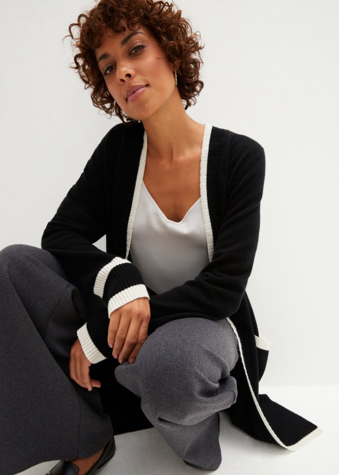 Wollstrickjacke mit Good Cashmere Standard®-Anteil