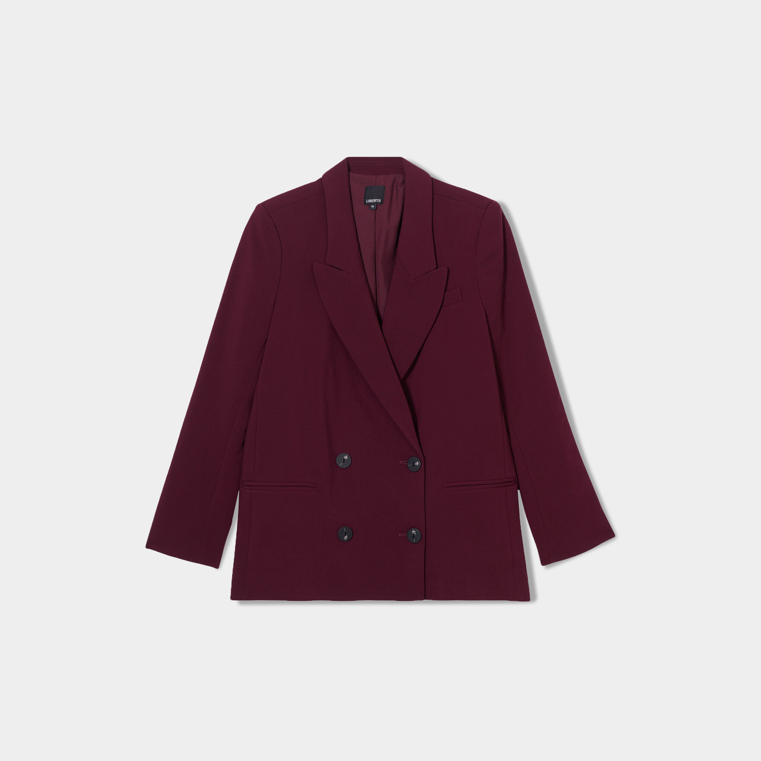 Veste blazer double boutonnage Liberto prune femme | La Halle