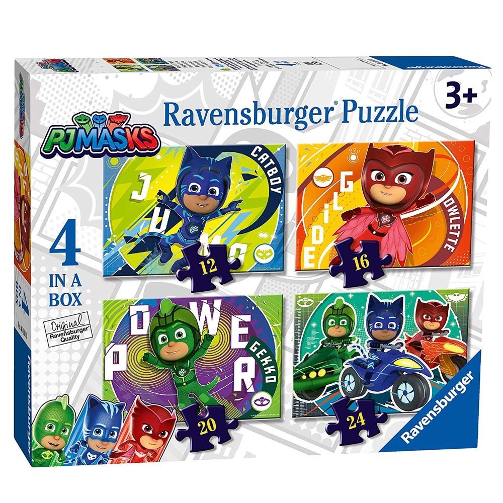 PJ Masks Puzzle 4 in 1 Kinder Puzzle Box Ravensburger Pyjamahelden PJ Masks, 24 Puzzleteile