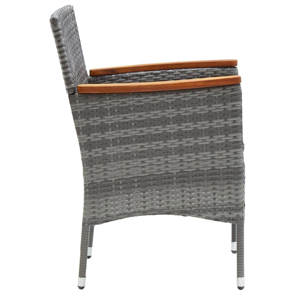 vidaXL Gartenstuhl Garten-Essstühle 4 Stk. Poly Rattan Grau (4 St)
