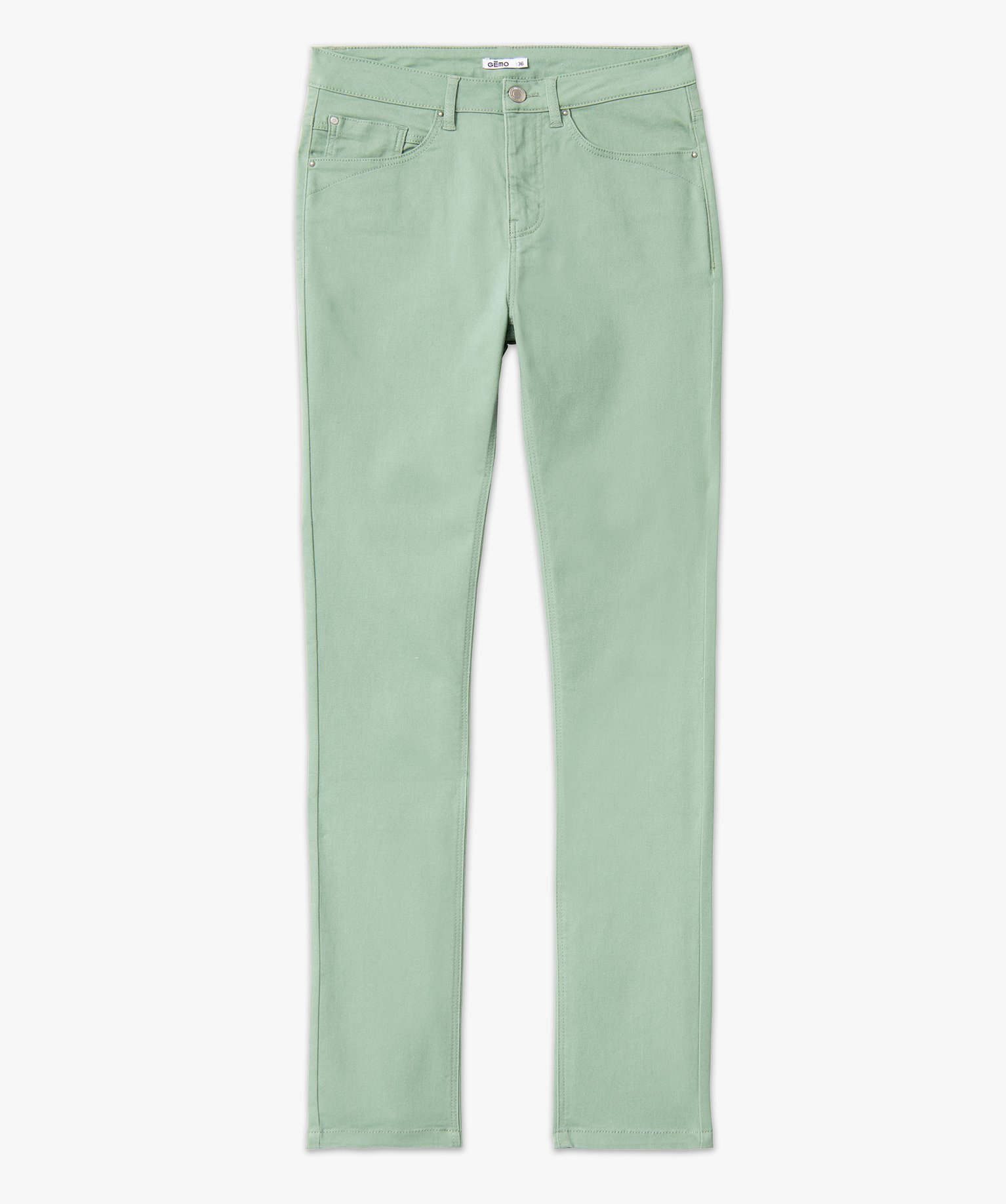 Pantalon femme coupe Regular taille normale vert | GEMO