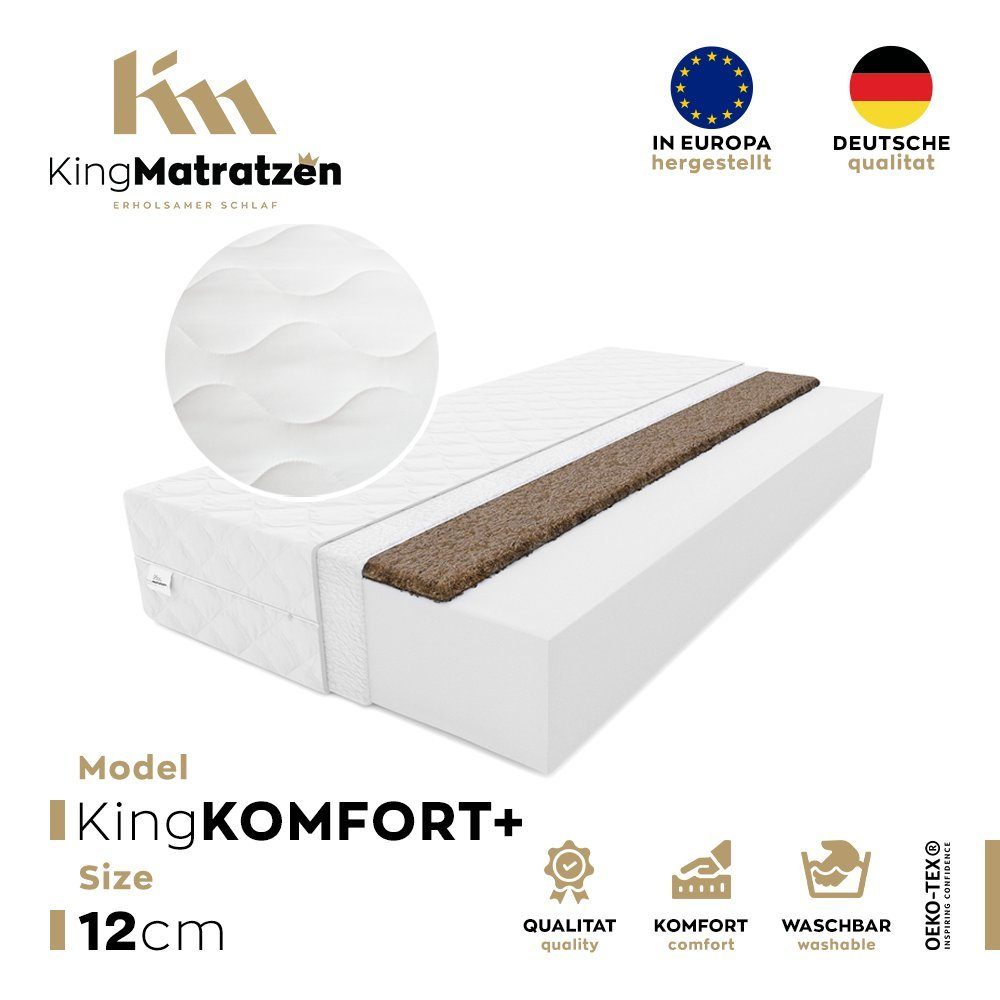 Kaltschaummatratze Matratzen rollmatratze 7 Zonen H3 KingZONEN 180 x 200 x 16 cm, KingMatratzen, 16 cm hoch