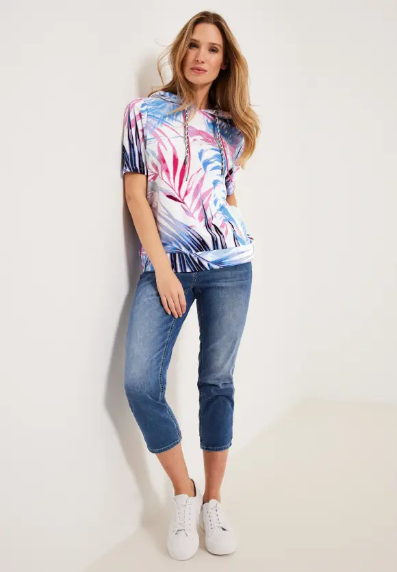 CECIL Blätterprint Hoodie Shirt