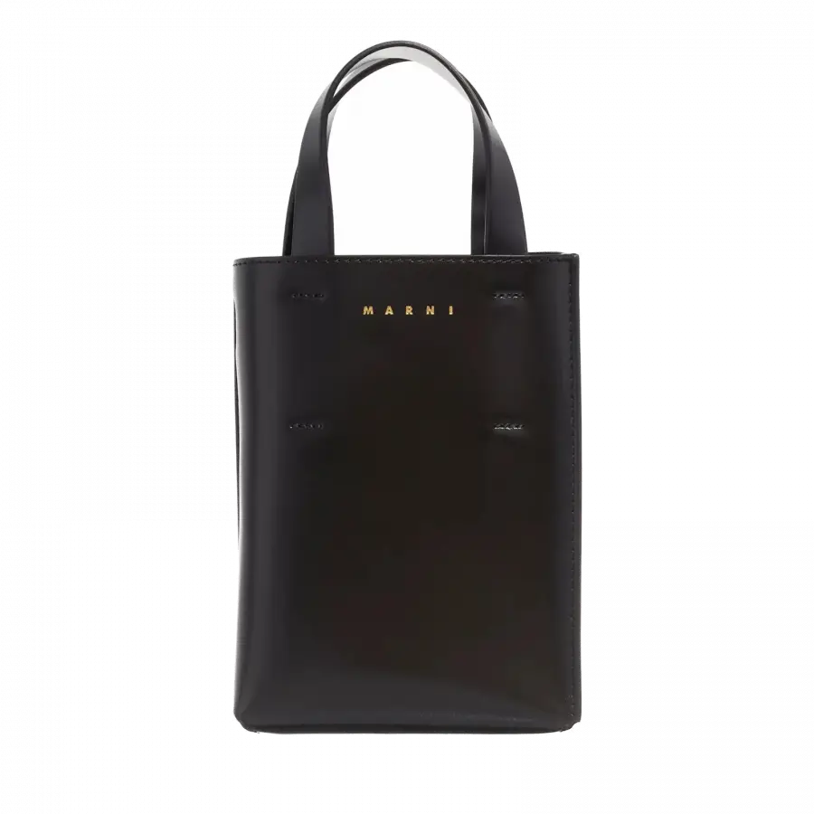 Marni - Marni Handle Bags Leder Black - schwarz