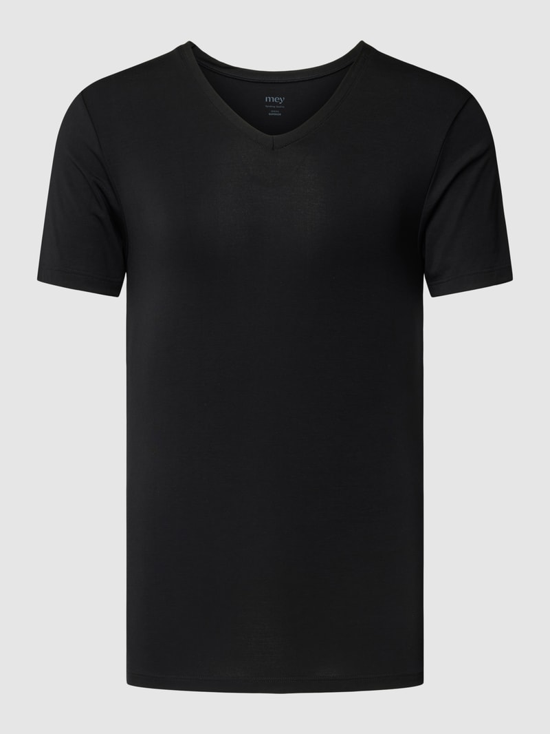 T-Shirt mit V-Ausschnitt in schwarz