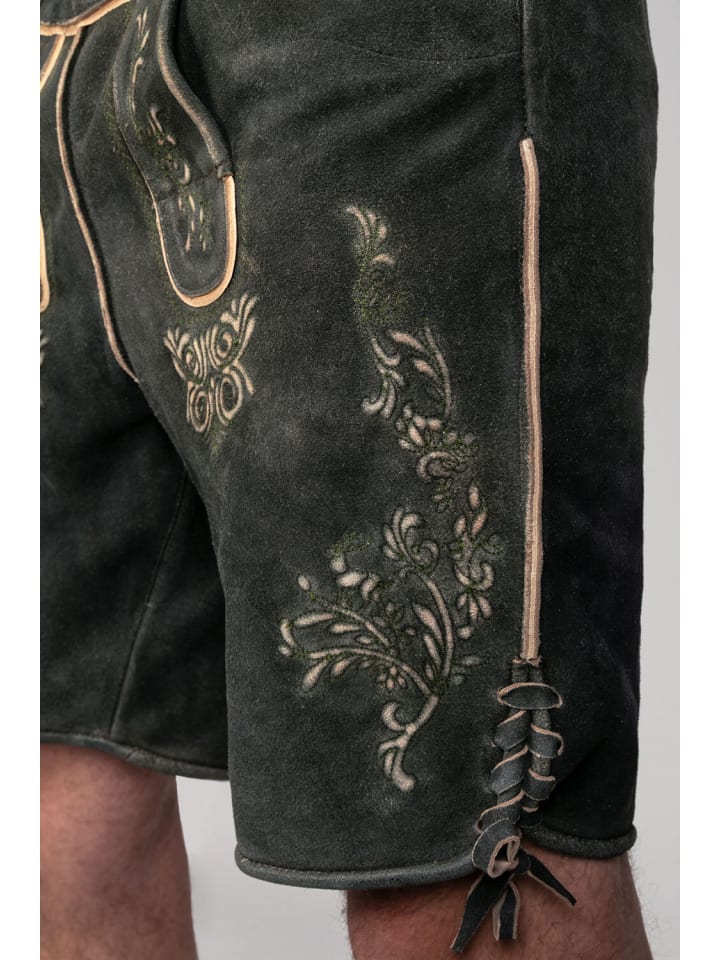 Edelnice Kurze Wildbock Lederhose Friedl in schwarz günstig kaufen