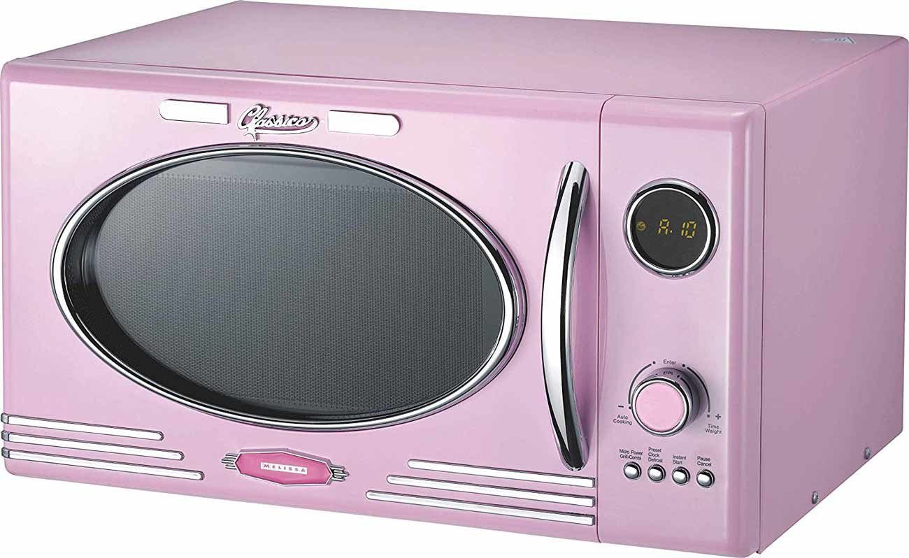 MELISSA Mikrowelle 16330125 rosa im Retro Design mit Grill