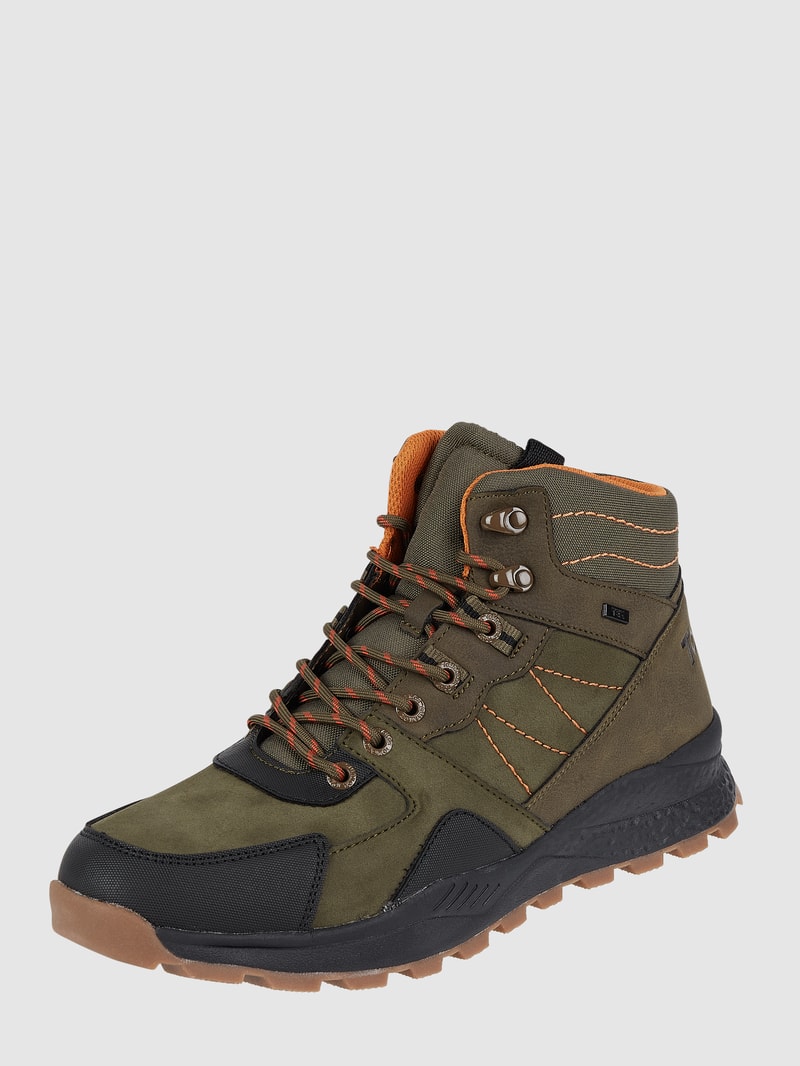 Boots in Veloursleder-Optik in khaki