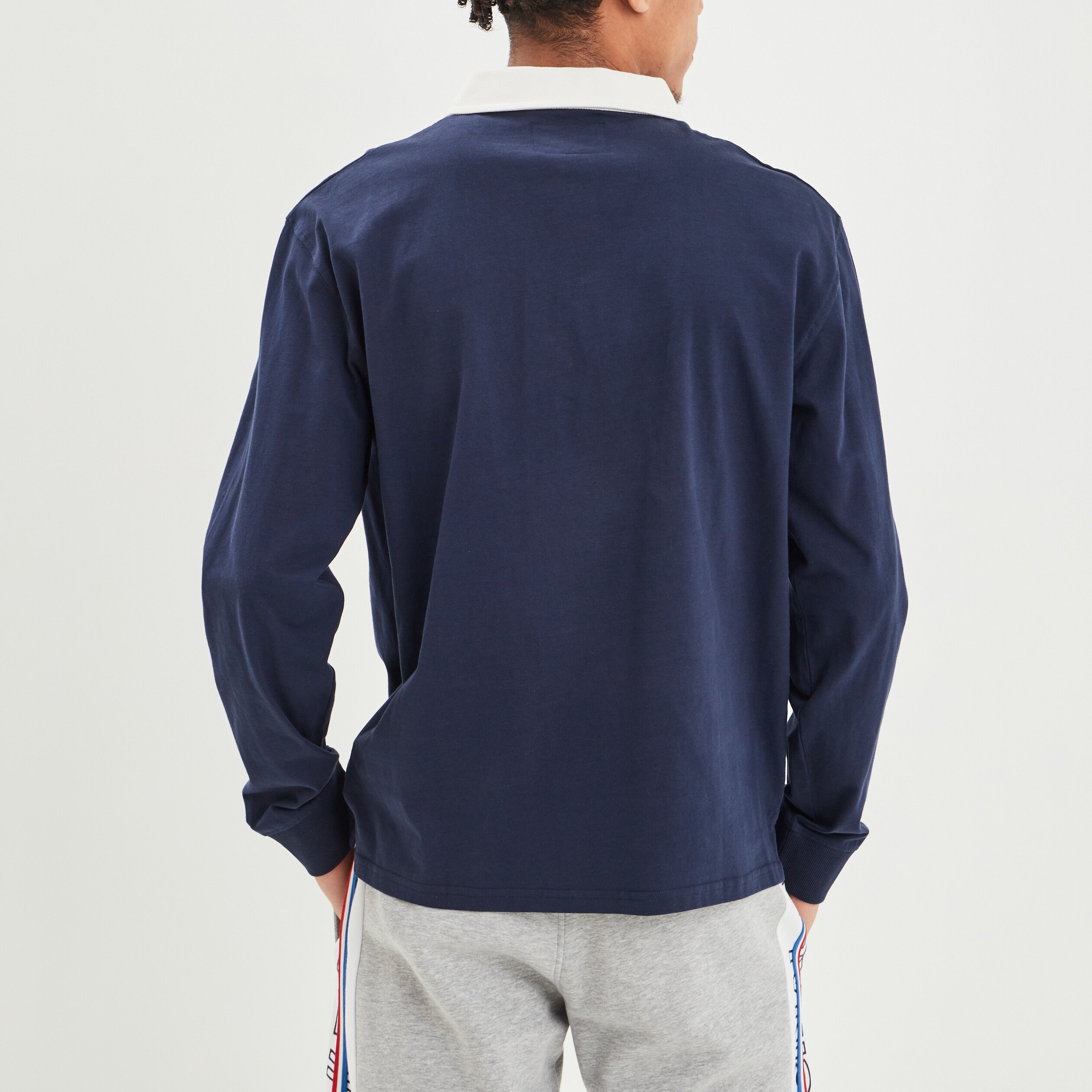 Polo manches longues Creeks bleu marine homme | La Halle