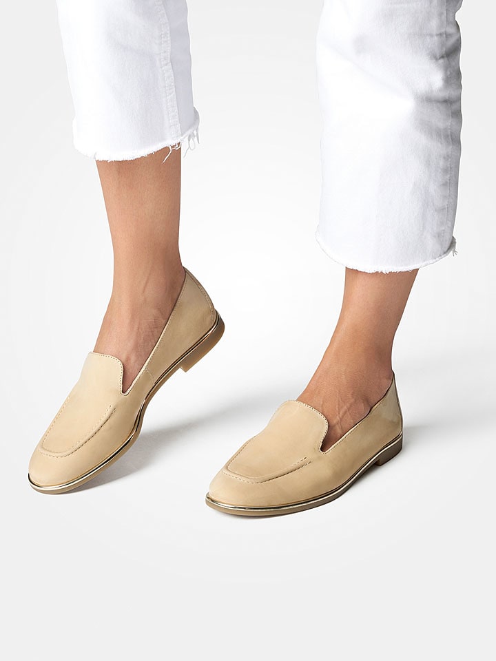 Paul Green Leder-Mokassins in Beige günstig kaufen
