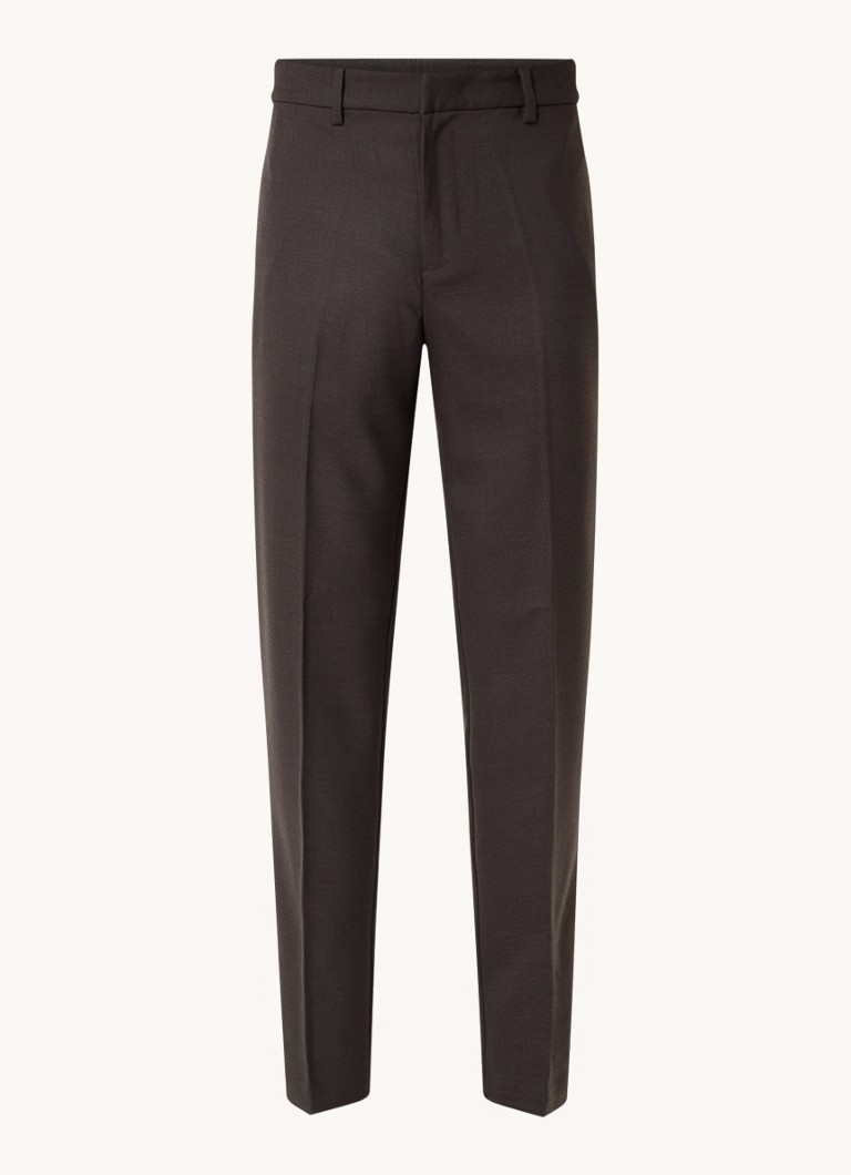 Emporio Armani straight-fit trousers in virgin wool blend with side pockets