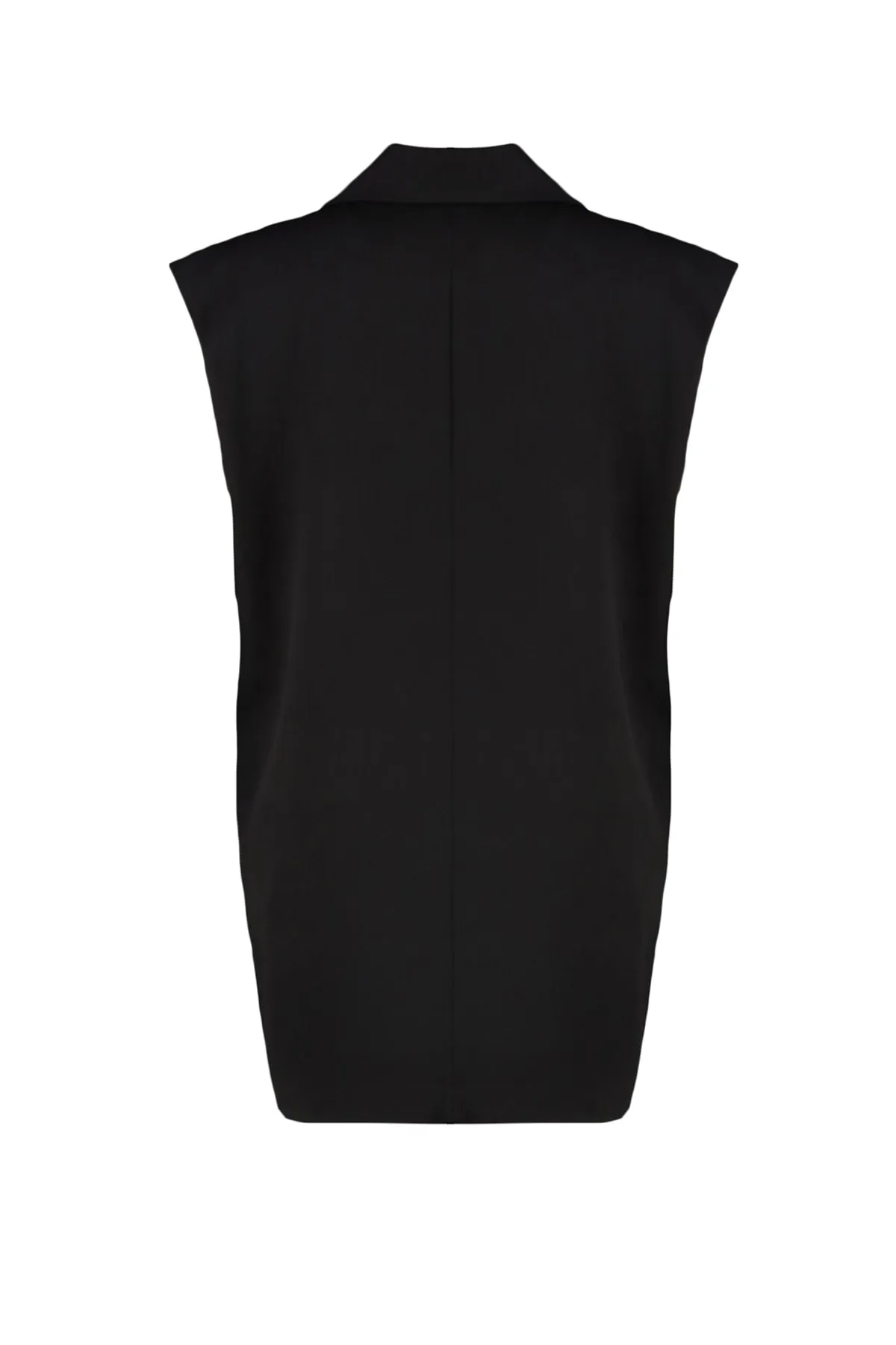 Trendyol Modest  Schwarze gewebte Weste mit halbem Gürtelverschluss und Taillenbund TCTAW23YL00006