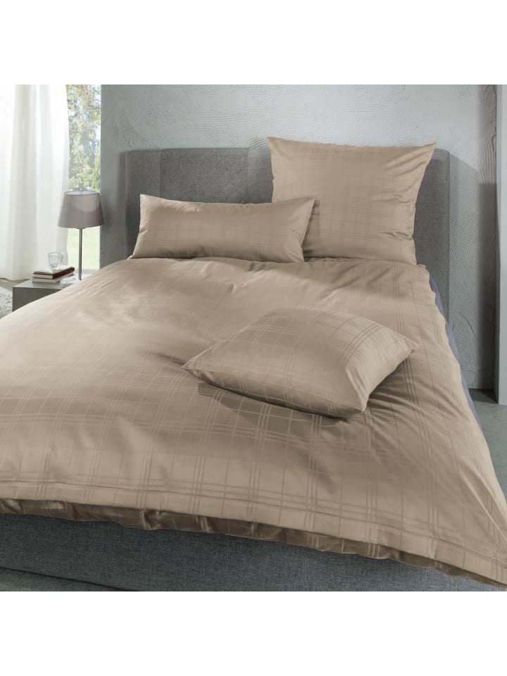 Erwin Müller Mako-Damast Kissenbezug Passau in taupe günstig kaufen