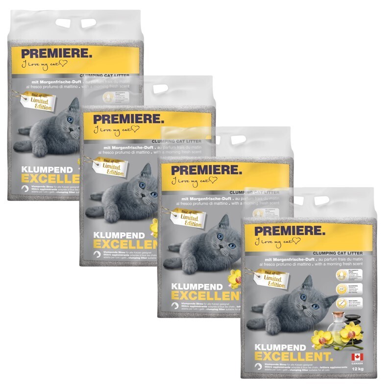 PREMIERE Katzenstreu PREMIERE Excellent Morgenfrische Klumpstreu 4x12 kg