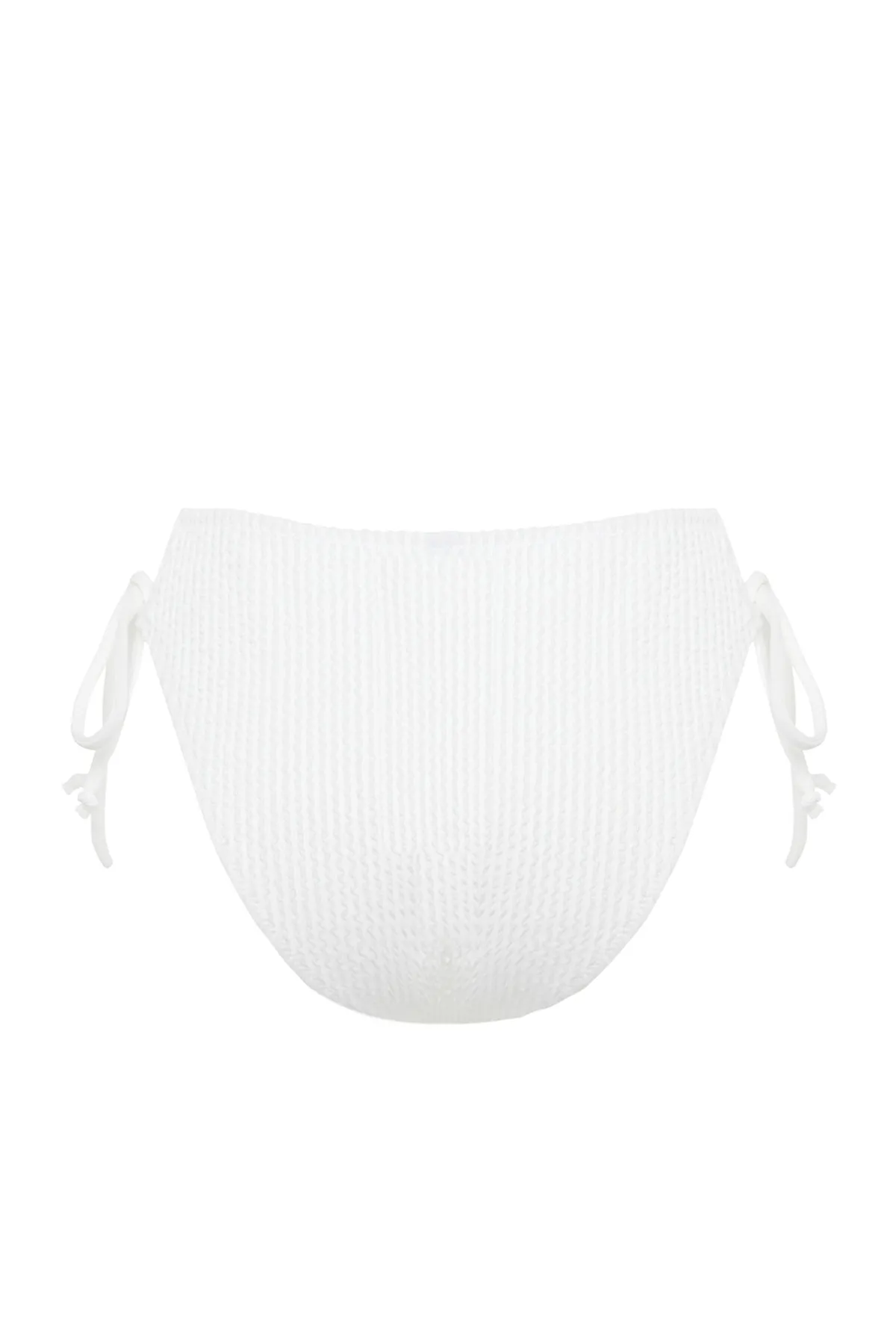 Trendyol Collection  Ecrufarbene, strukturierte Bikinihose mit hohem Beinausschnitt zum Binden TBESS23BA00243