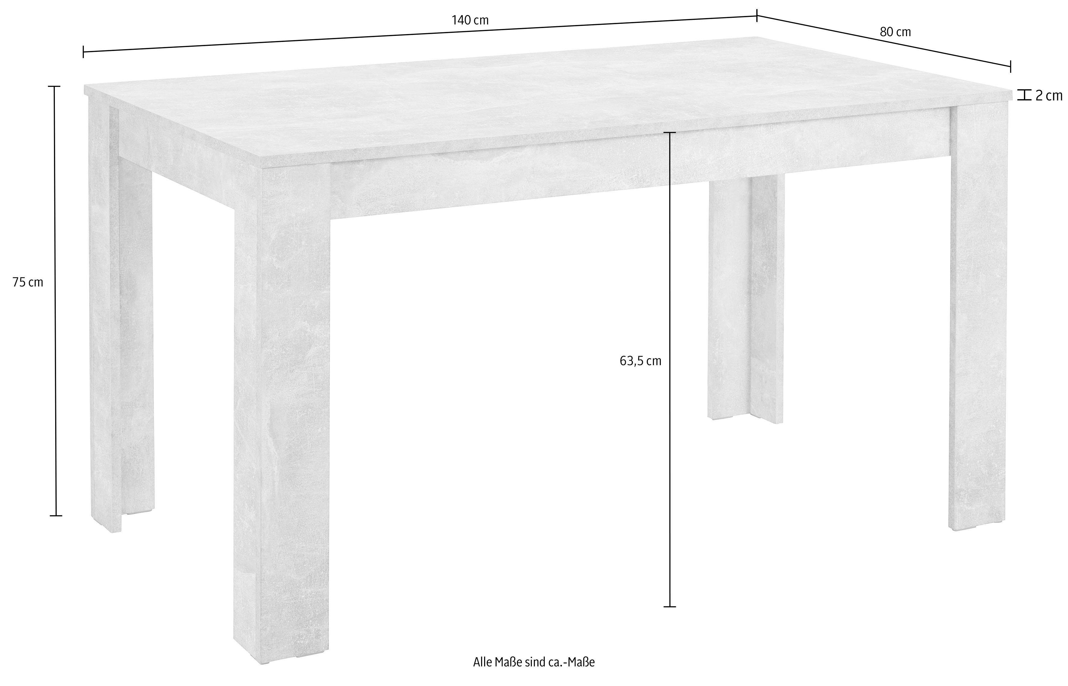 Homexperts Esstisch Nitro, Breite 140 cm