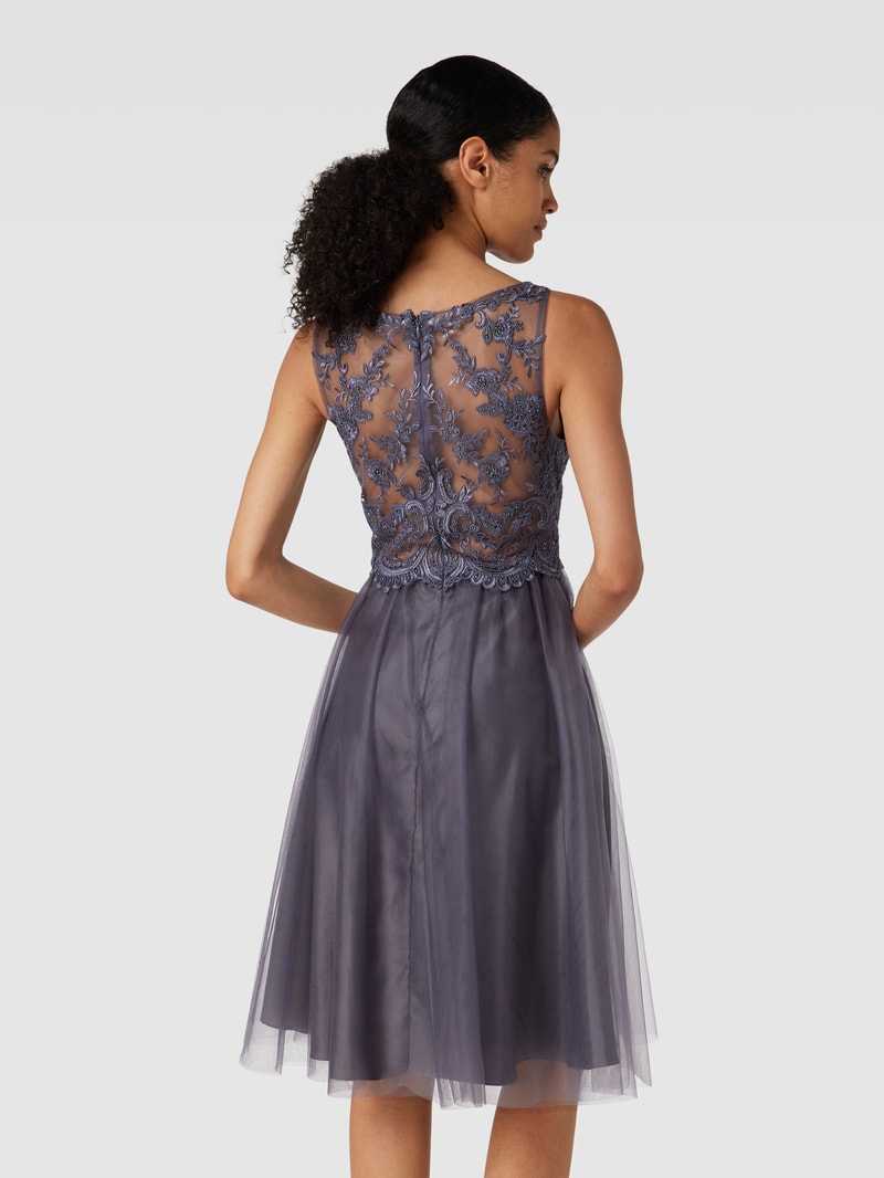 Cocktailkleid mit Rundhalsausschnitt in graphit