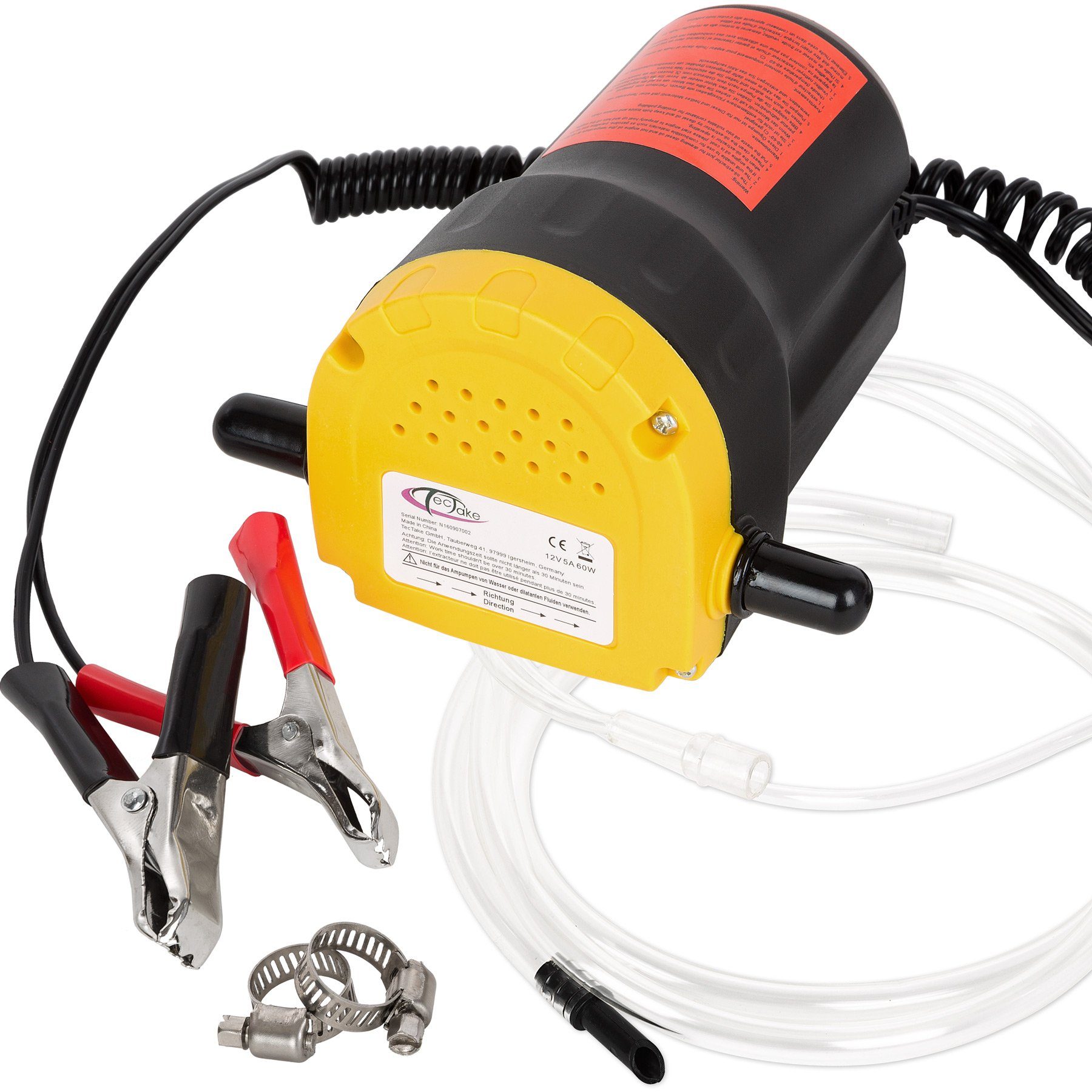tectake Ölabsaugpumpe Ölpumpe Nennspannung 12 Volt, Nennleistung 60