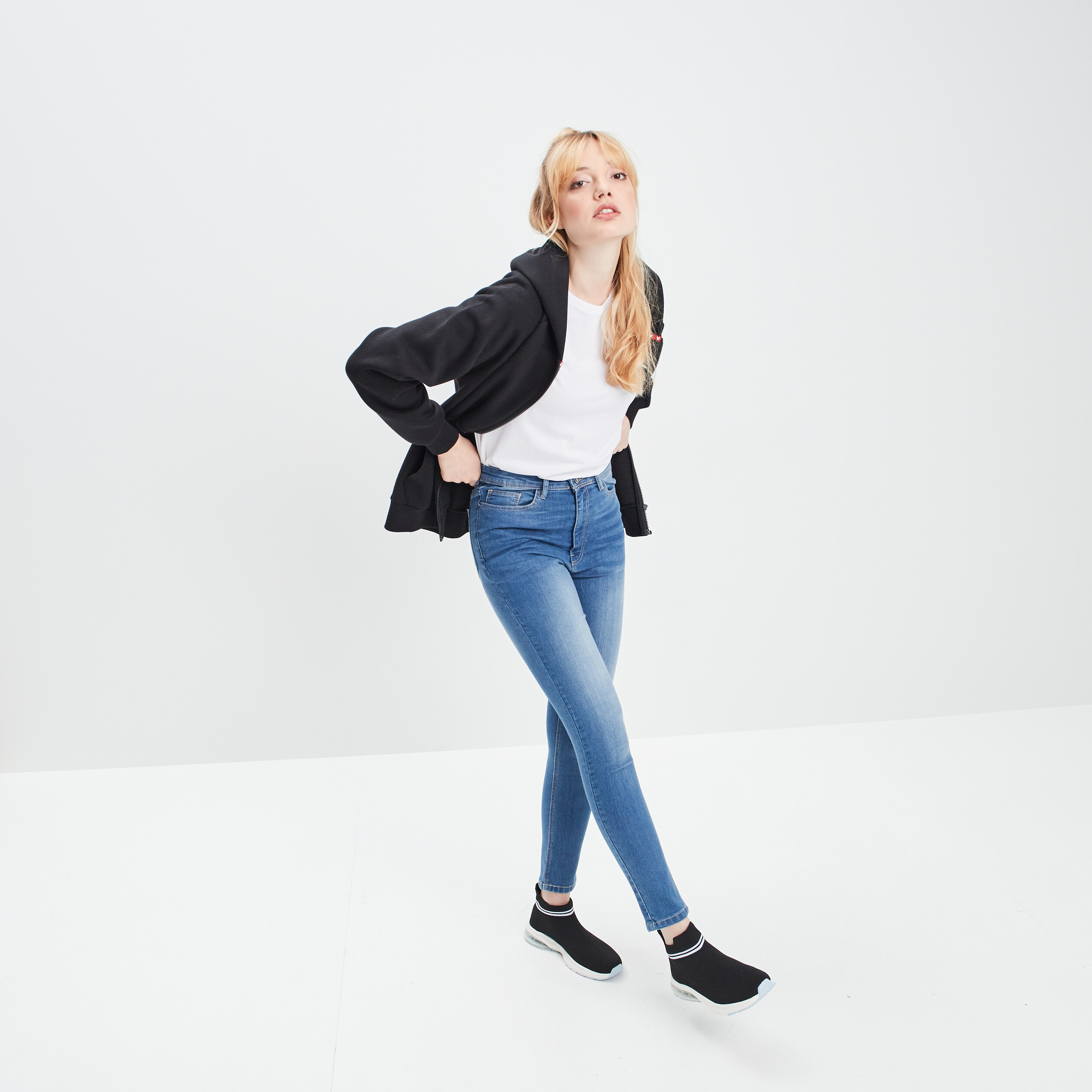 Jeans skinny 7 8ème denim double stone femme | La Halle