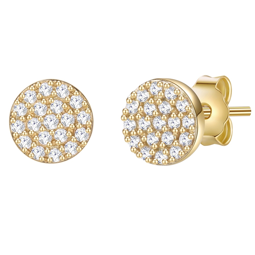 Glanzstücke München Puces d'oreilles en argent Cercle Argent sterling Oxyde de zirconium (CZ) en Or j Boucles d'oreilles